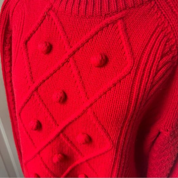 J. Crew Hawthorne Cable Knit Pom-Pom Sweater XL - Picture 4 of 6